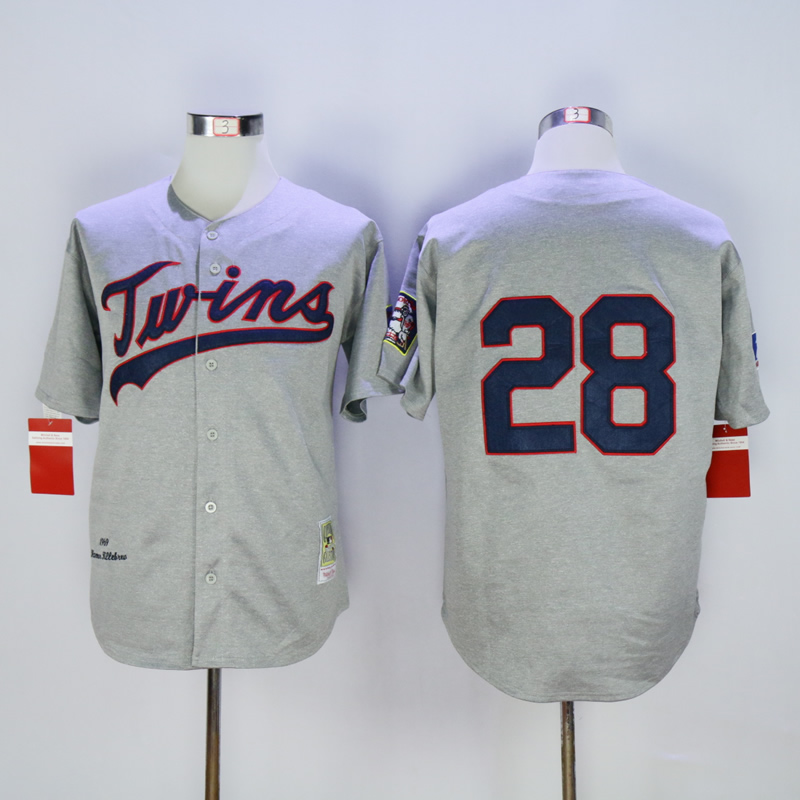 Men Minnesota Twins #28 Blyleven Grey Throwback 1969 MLB Jerseys